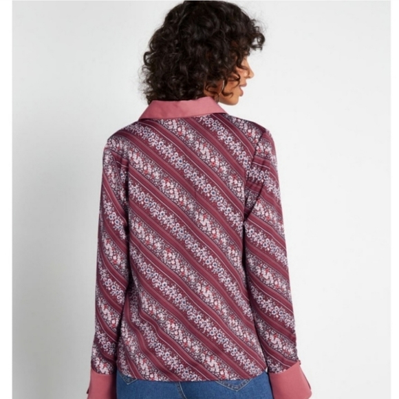 Modcloth floral long sleeve blouse - Picture 4 of 9